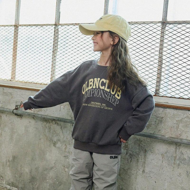 Olivan Lattering Logo Sweatshirt Anthrazit