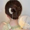 Imitation Pearl Wheat U Shape Rhinestone Leaf Hairpins Metal Hair Sticks Hairclip Headwear