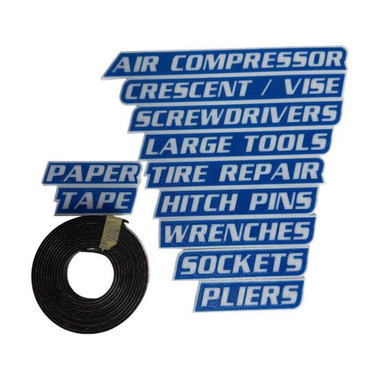 1 Set Magnetic Toolbox Label Easy To Read Reusable 3D Magnetic Tool Chest Organizer Tag Multi-functional Toolboxes Drawers Marker Organization Label