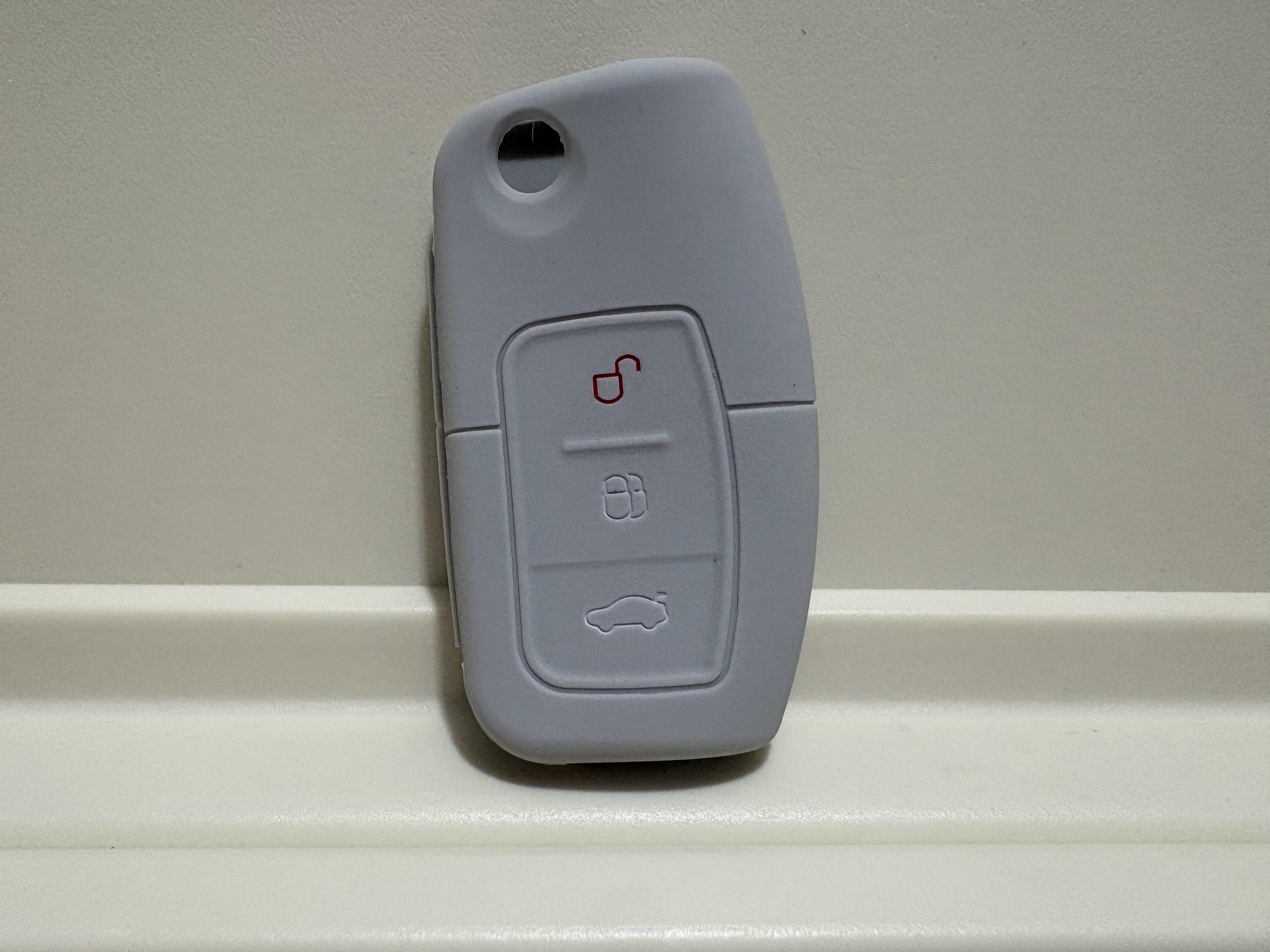 

Silicone Key Remote Cover Case Protect For Ford Fiesta Focus 2 Ecosport Kuga Escape 3 Buttons Car Flip Shell Accessories Parts сірий