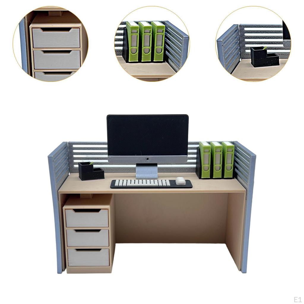 Dollhouse Decor Scene Toys Mini Computer Desk 1/12 Dolls House Gifts