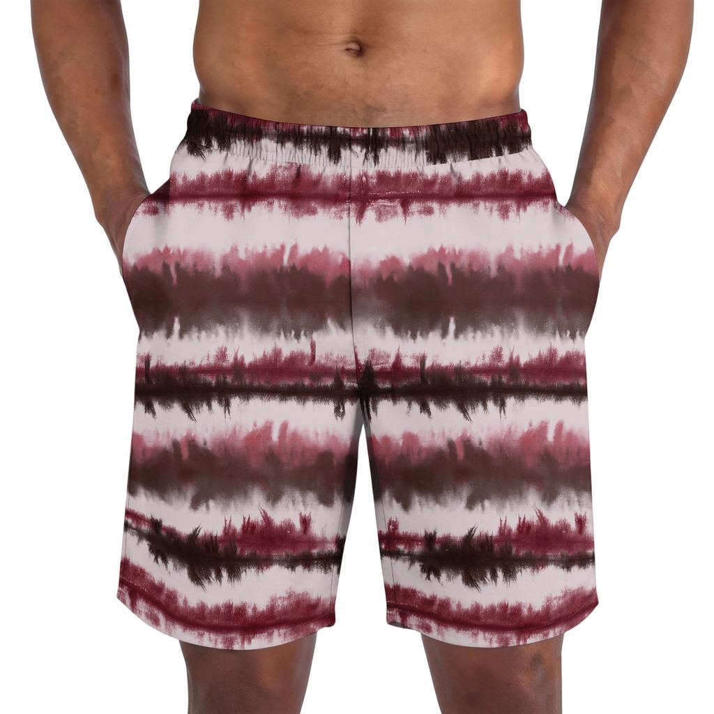 Herren Freizeitshorts mit elastischem Bund, Batikdruck, lockere Passform, leichte Sommer-Strandbekleidung für den täglichen Gebrauch