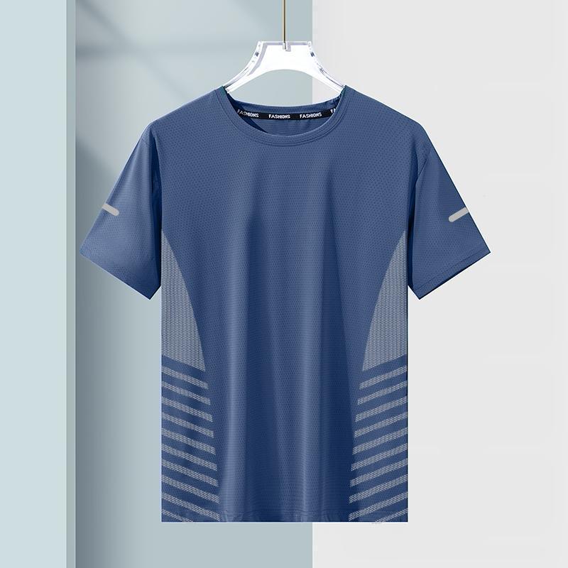 Men's Ice Silk Quick-Dry Summer Sports T-Shirt - Loose Fit, Short Sleeve Athletic Top for Training and Running Outdoors