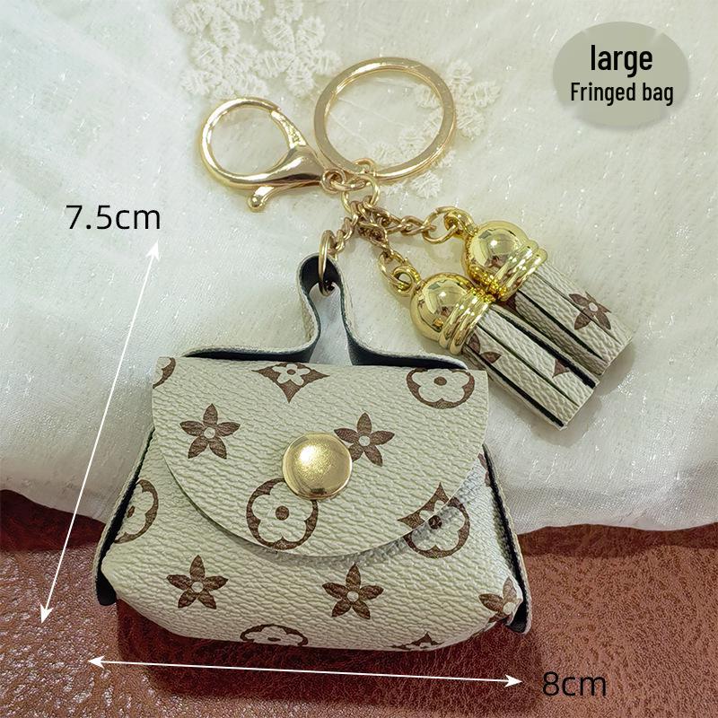 Leather Coin Necklace Pendant with Long Rope & Earphone Case