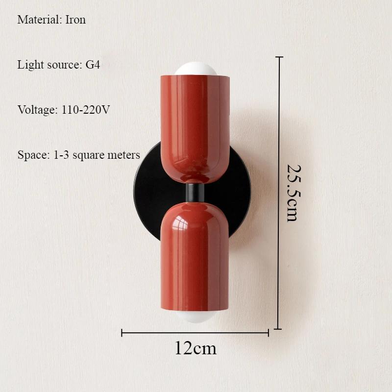 Modern Cream Style Iron Wall Lamp Nordic Vintage Double Headed Color Entrance Lighting Bedroom Background Wall LED Lights