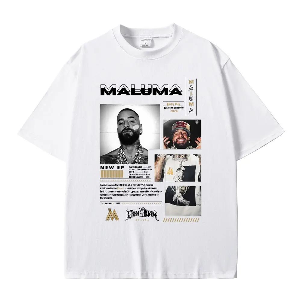 Sänger Maluma Musikalbum Cover T-Shirts Unisex Damen Freizeit-T-Shirt Unisex Mode-T-Shirts Hip Hop Rap Streetwear