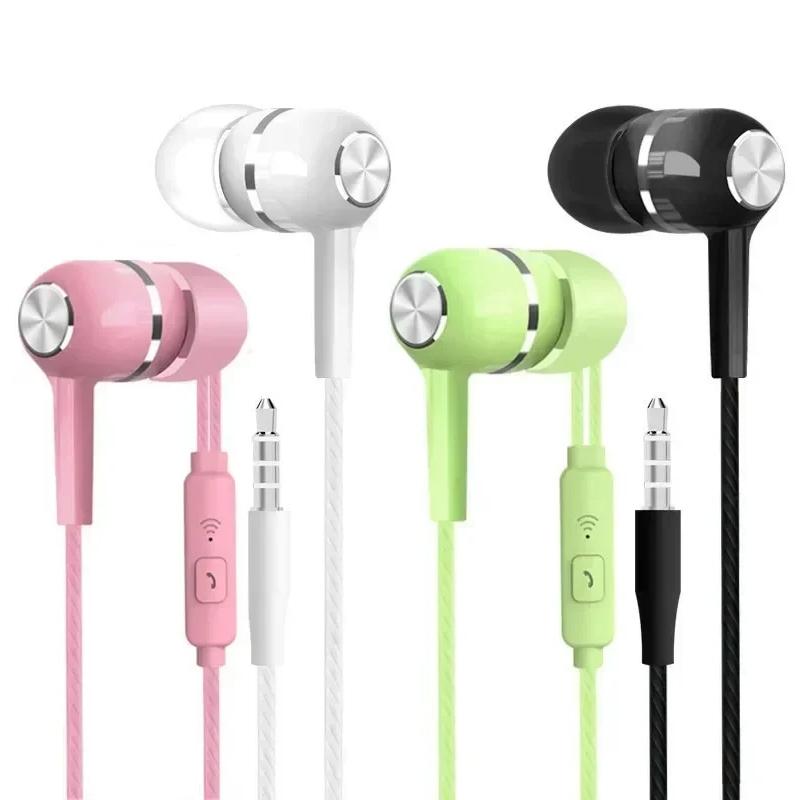 3.5mm Wired Headphones Sport Earphone In Ear 3.5 Sport Earbuds Headset Mic Music Earphones for iPhone 6 5 Samsung Huawei Sansung
