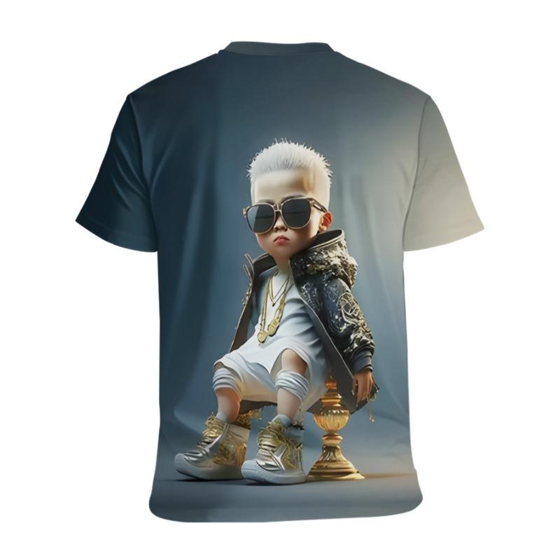 Hübscher Junge Muster T-Shirt Für Männer Persönlichkeit 3D Gedruckte T-Shirts Sommer Lässig Rundhals Tops Kurzarm T-Shirts