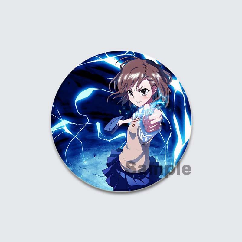 32/44/58mm A Certain Scientific Railgun HD Brooch Anime Badge Cartoon Figure Misaka Mikoto/Wannai Kinuho Round Display Pins Jewelry Gifts