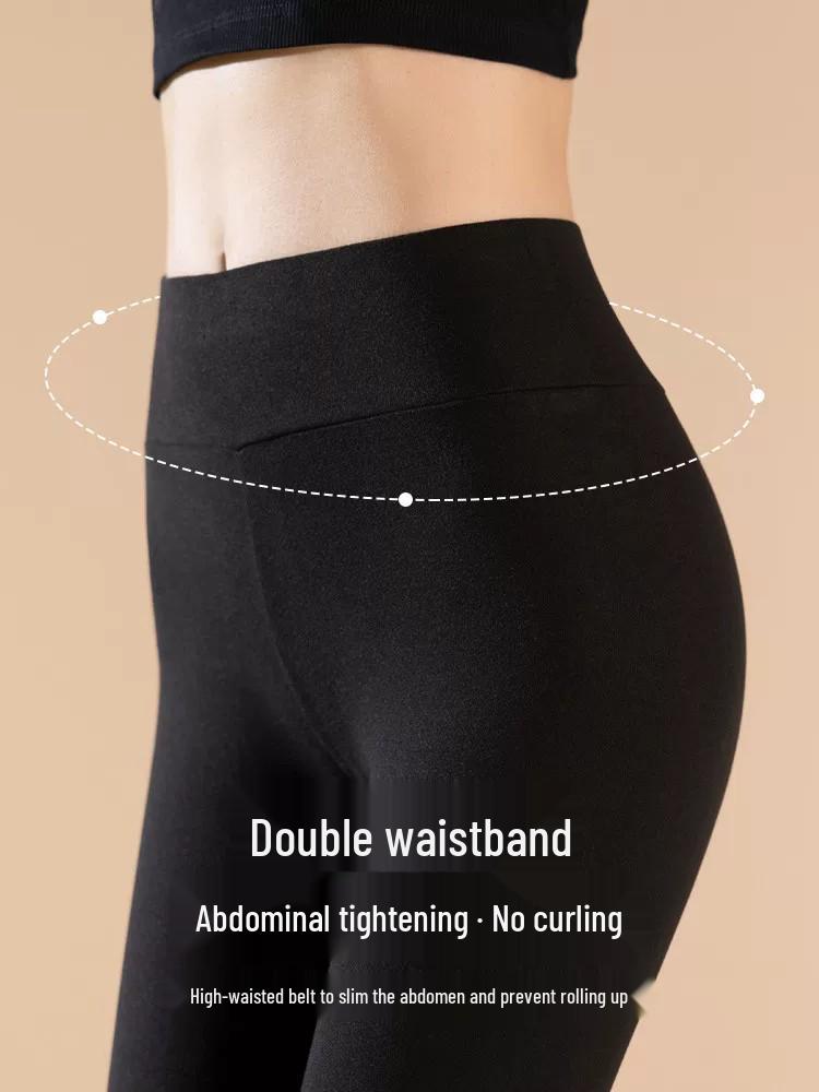 2025 Plus Size High Waist Seamless Thermal Fleece Pants for Women - Warm Autumn Winter Base Layer