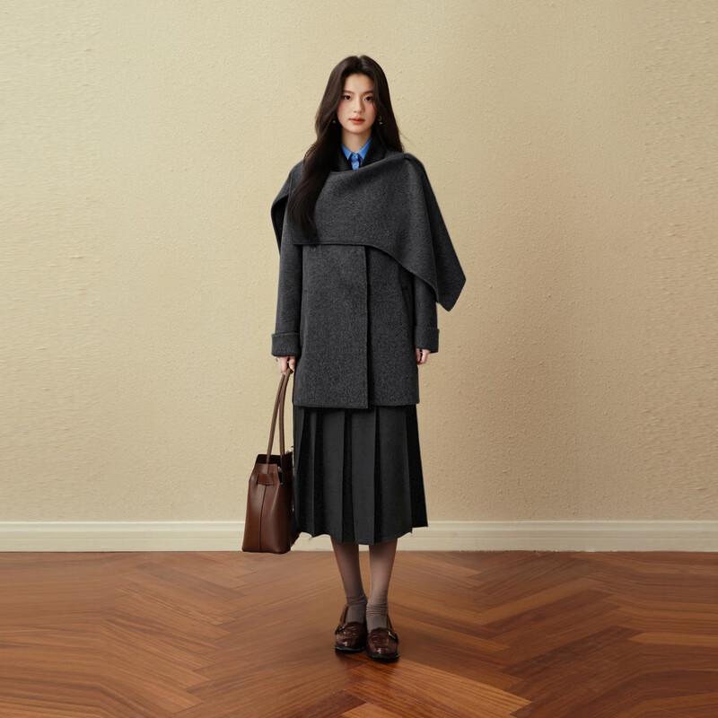 SEIFINI Women's Double-Faced Wool Blend Cape Coat
