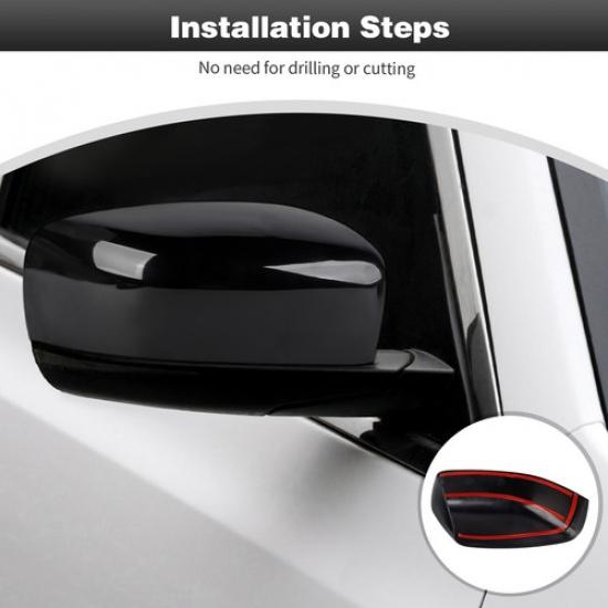 Black Exterior Side Door Rearview Mirror Decor Cover Trim For Chrysler 300C 11+