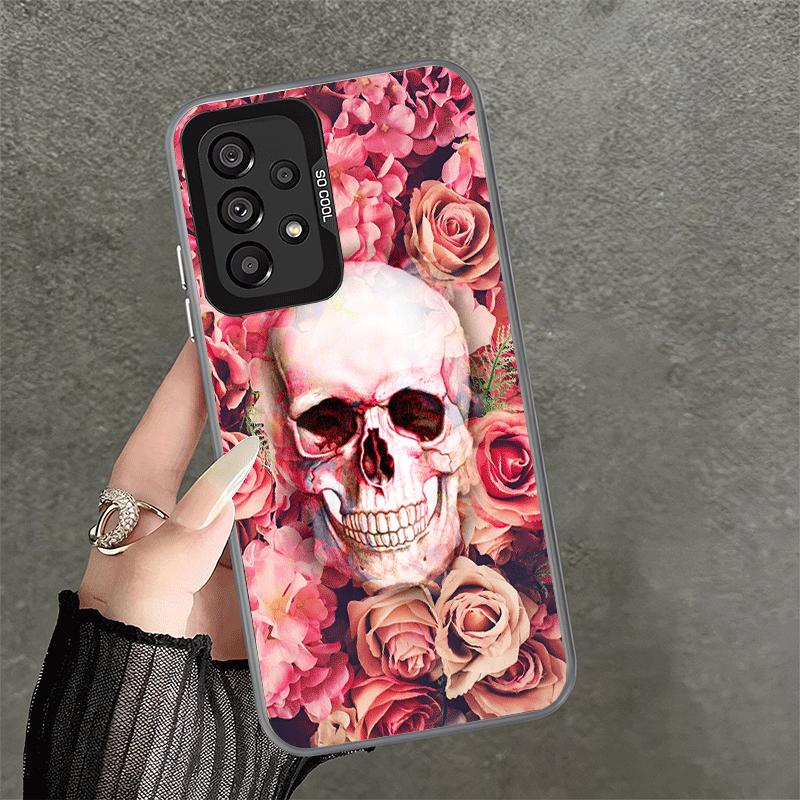Floral Skull Flower Skeleton Shockproof Phone Case for Samsung A17 A16 A15 A14 A37 A57 A36 A56 A26 A35 A55 A25 A34 A54 A24 A13 A