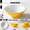 Two-Color Thickened Melamine Noodle Bowl - Large, Threaded Design for Restaurants, Perfect for Noodle Soup, Ramen, and Snail Rice Noodles