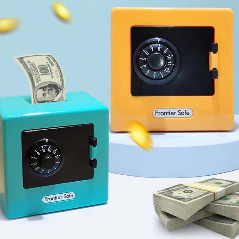 Mini Bank Money Box Retro Rotating Password Cash Coins Saving Box Bank Safe Box Automatic Deposit Banknote Christmas Gift