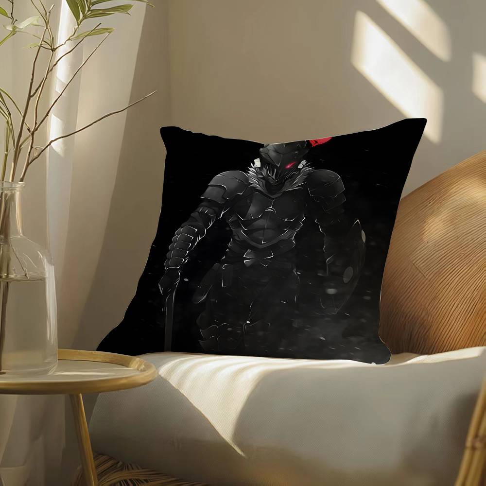 Handsome Anime Goblin Slayer-Cartoon Pillow Case Silky Elegant Comfort Sofa Bed  Invisible Zipper Beach Pillowcase