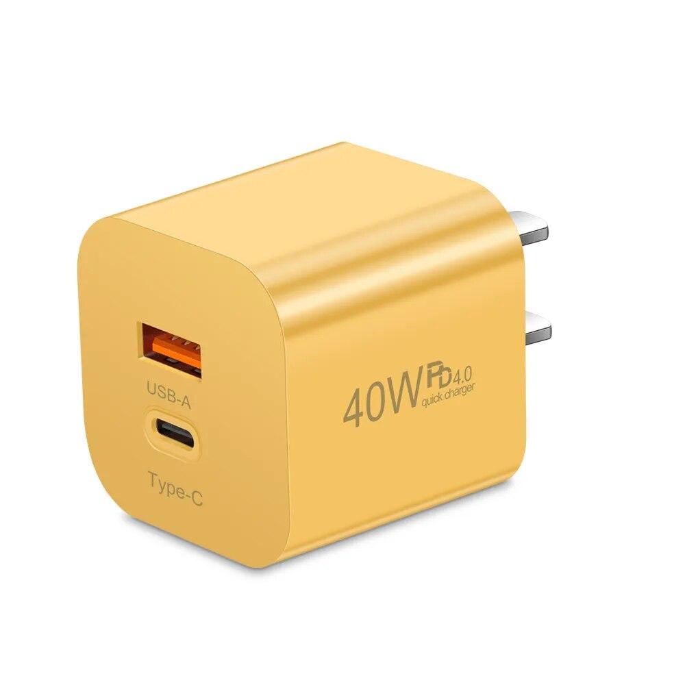 40W USB Charger Type C Fast Charging For iPhone Samsung Xiaomi  USB C Mobile Phone Charger PD Quick Charger Adapter