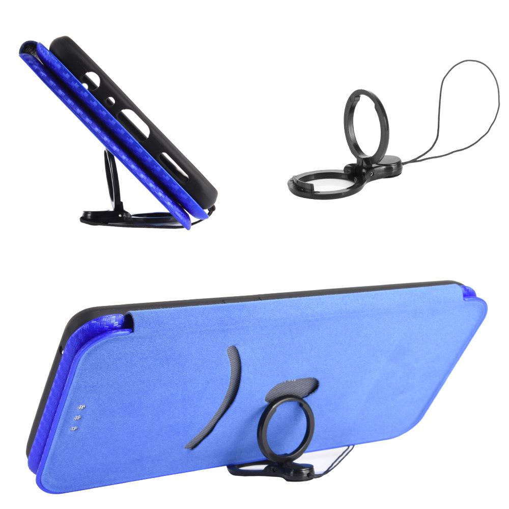 VIVO Y02S Carbon Fiber Multi-Card Euro-Asia Leather Flip Phone Case