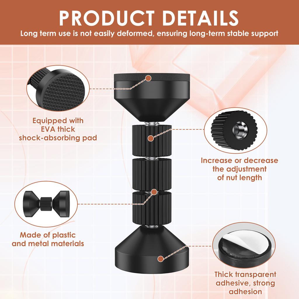 8Pcs Headboard Stopper 4.2-11CM Adjustable Bed Frame Anti-Shake Tool Self-adhesive Telescopic Support Hardware Fasteners Set