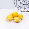 Geometric Fruit Vegetable Wire Basket Metal Bowl Kitchen Storage Desktop Display