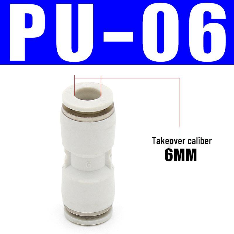 PU Pneumatic Quick Connect Air Hose Fittings, Straight & Three-Way, Sizes: 4/6/8/10/12/16mm