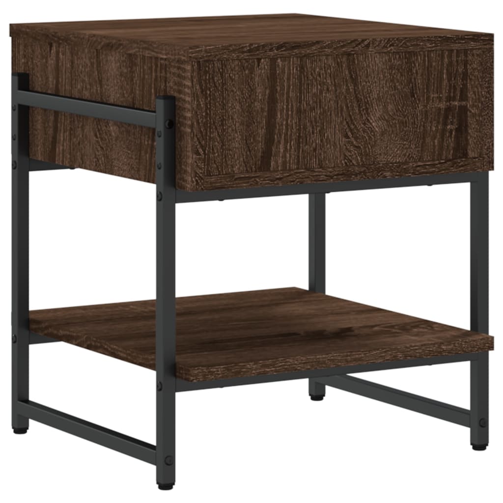  Coffee Table, Brown Oak, 40x40x45cm, Wood-based Material