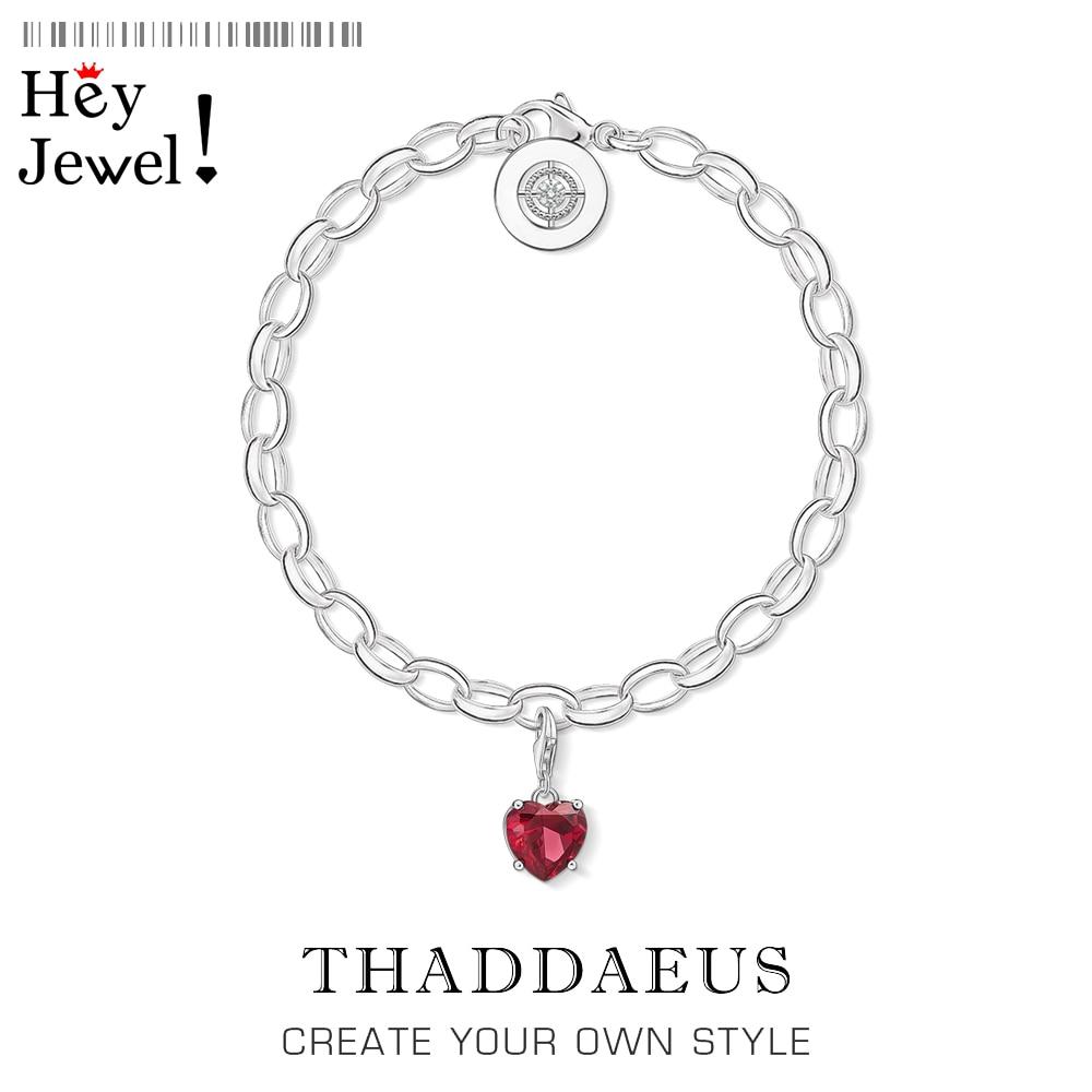 

Браслеты с подвесками в виде красных сердечек, романтические 925 пробы, серебряные, женские, подарочные, в европейском стиле, ювелирные изделия, модные аксессуары, клуб 16cm