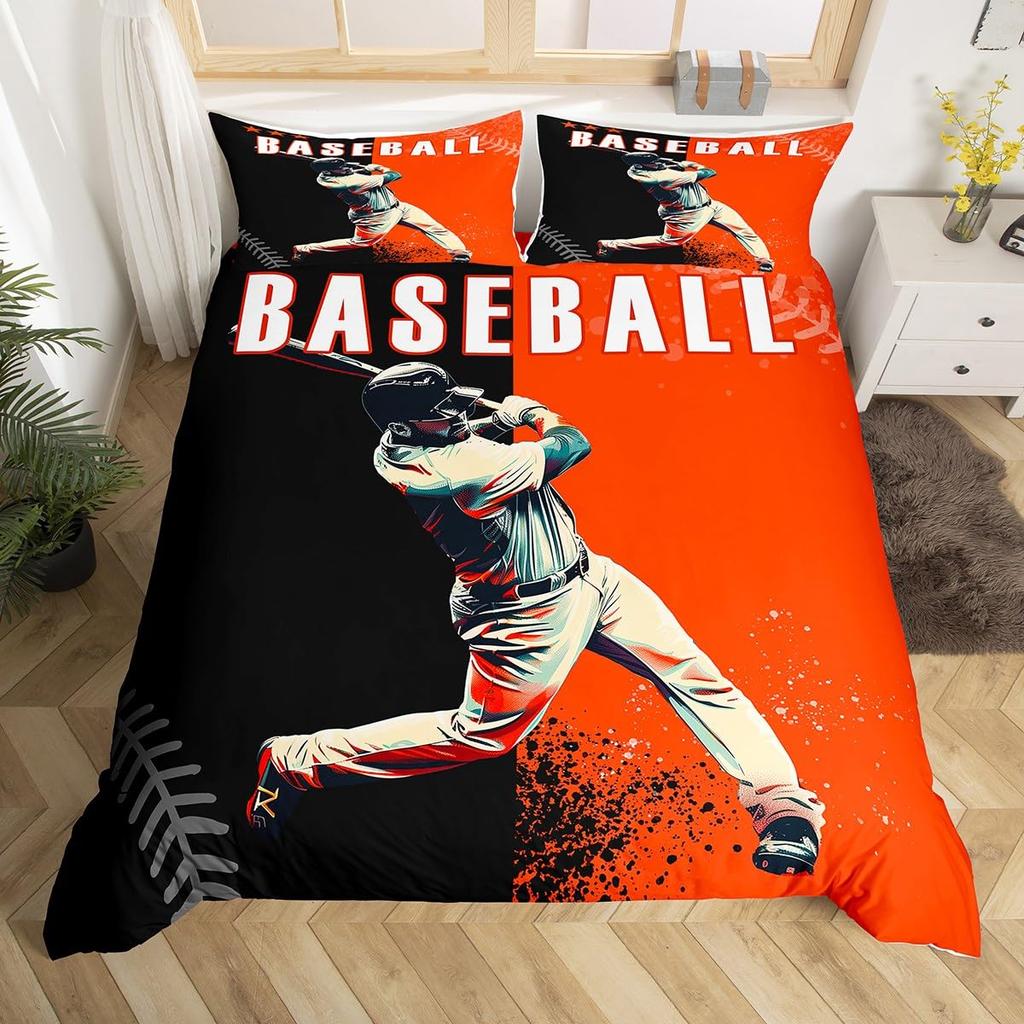 Baseball Weiche Bettdecke Sport Thema Bettwäsche Set 3D Ball Muster Warme Deckenhülle für junge Mädchen Kinder Schlafzimmer Dekoration Baseball Spiele