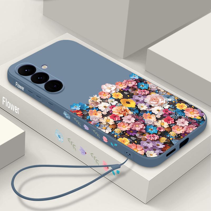 Cartoon Lucky Flower Case For Samsung S26 S25 Ultra S24 S23 S22 Plus S21 FE A15 A16 A17 A35 A36 A54 A55 A56 5G Soft Silicone Cover