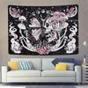 VIKAMA Art Tapestry Dark Fantasy Style Skull Butterfly And Mushroom Pattern Tapestry Wall Decor For Bedrooms And Living Rooms