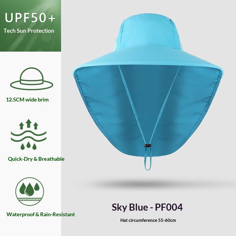 New Design Summer Nylon Outdoor Sunscreen Fisherman's Hat Large Brim Adjustable Quick-drying Breathable Waterproof Anti-UV