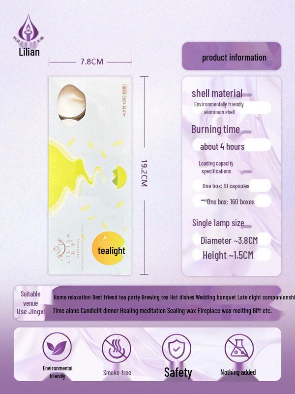 LIEI White Smokeless Tealight Candle