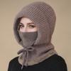 **Women Knit Balaclava Face Mask Neck Warmer Ear Flap Fleece Lined Outdoor Cycling Winter**