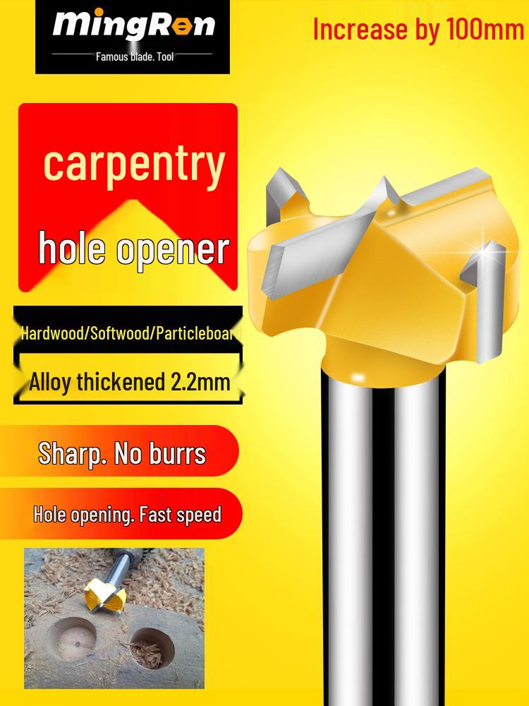 

35mm Woodworking Hole Saw & Hinge Puncher for Solid Wood & Plastic Professional Wood Hole Saw Yellow 16mm