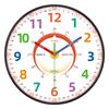 Time Teaching Wall Clock Colorful Number Silent Clock Educational Learning Tool for Classroom Bedroom School Household Decor