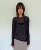 DIAGONAL Lace Point See Through Top (Black)