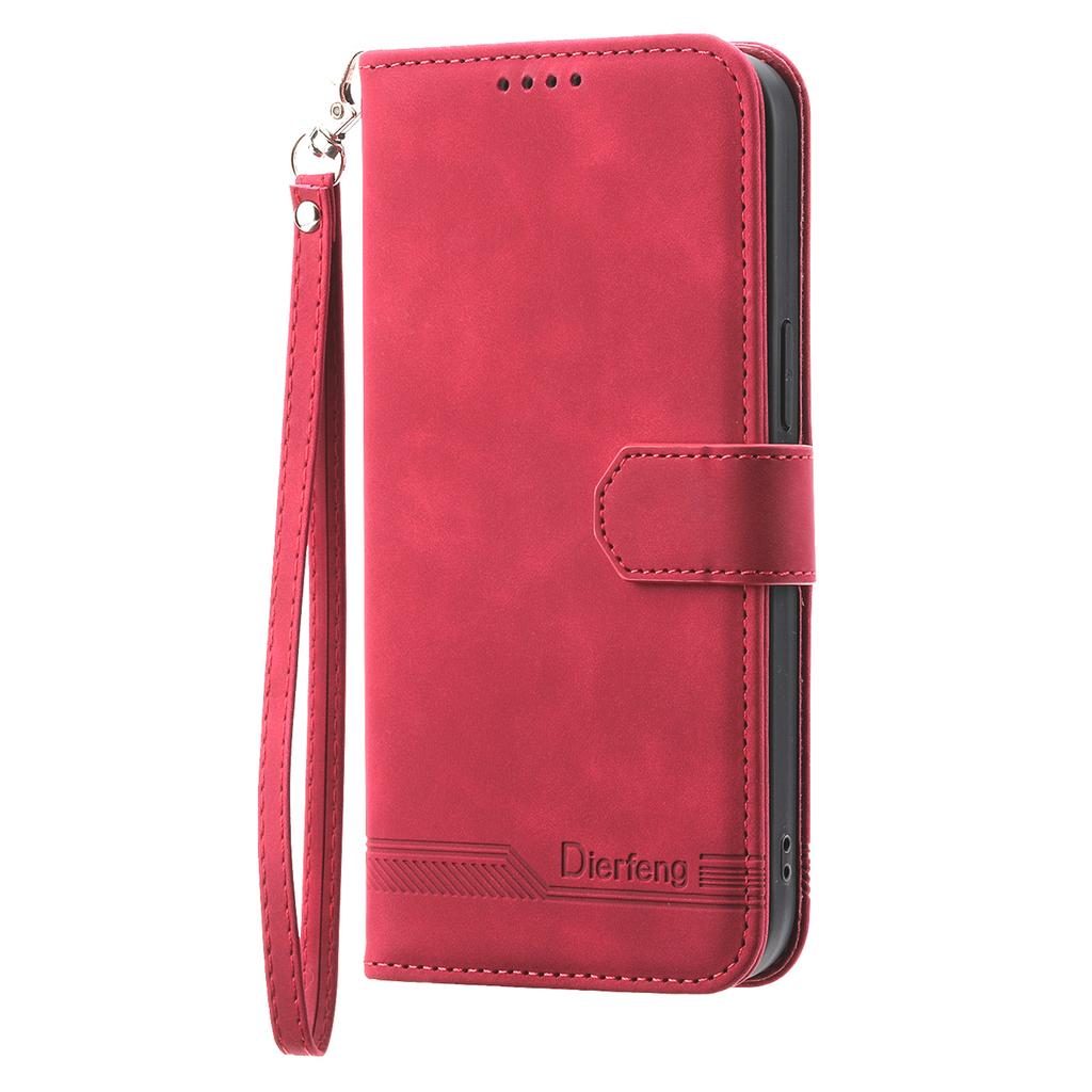 DIERFENG DF-03 For Honor 200 Pro 5G Case Lines Imprinted Leather Wallet Phone Cover