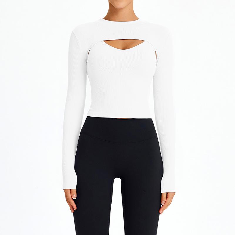 

Европейско-американский комплект для йоги: болеро с длинным рукавом и спортивный жилет с поддерживающей спиной Small