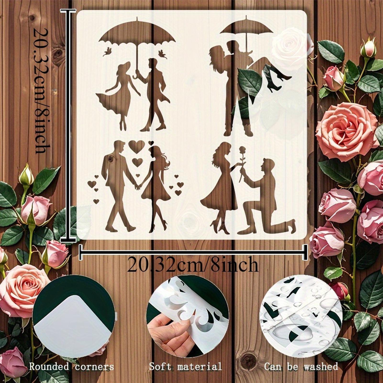 

Stencils For Painting On Wood Romantic Couple Template Craft Stencils Reusable For Wood Furniture Scrapbook Wall Fabric Tile China Mainland