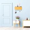 Key er Decorative Wall Hooks Space Saving Easy Install Home Chic Wooden Door Back Storage Rack Holder with 5 Hooks