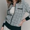 Maxza Glitter Boucle Tweed Blouson Jumper Zc04qj601on