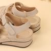 Women's Fashion Trend Wear Comfortable Matching Color Sole Pure Black Shoe Velcro Wedges Heels Designer Sandals