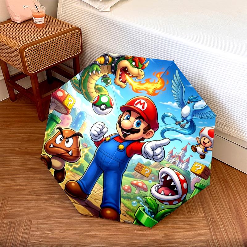 1PC Automatic Folding Umbrella Super Mario Pattern 8 Ribs Portable Foldable Travel Umbrella Christmas Birthday Gift разноцветный