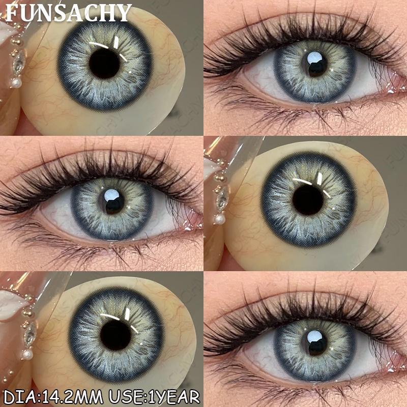 FUNSACHY 1 Pair AUDREY Colored Contact Lenses for Eyes Brown Color Lenses Natural Gray Contacts Koean Softlens Beautiful Pupils