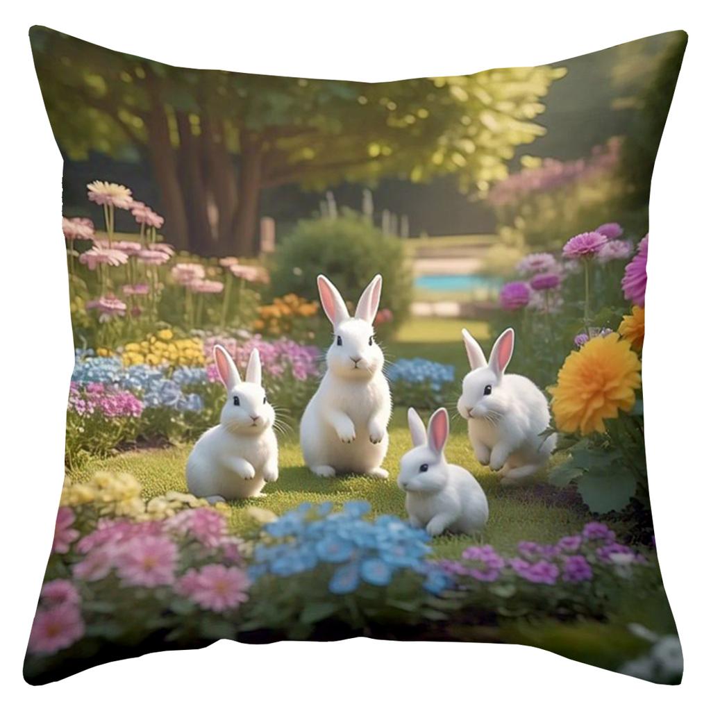Enchanting Farm And Forest Bunny Pattern Decorative Pillows Polyester pillowcase, sofa decorative cushion cov Headboard Pillow