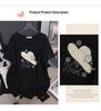 Women's Plus Size Short-Sleeve Mid-Length Round Neck Slimming T-Shirt (200/300/350 Jin)