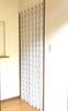 Accordion Room Adjustable 95 X Small Floral Leaf KL5330 CM534 Curtain, Divider, Flip-Up Curtain, Energy-Saving, Length, 190cm, Pattern, (Ivory)