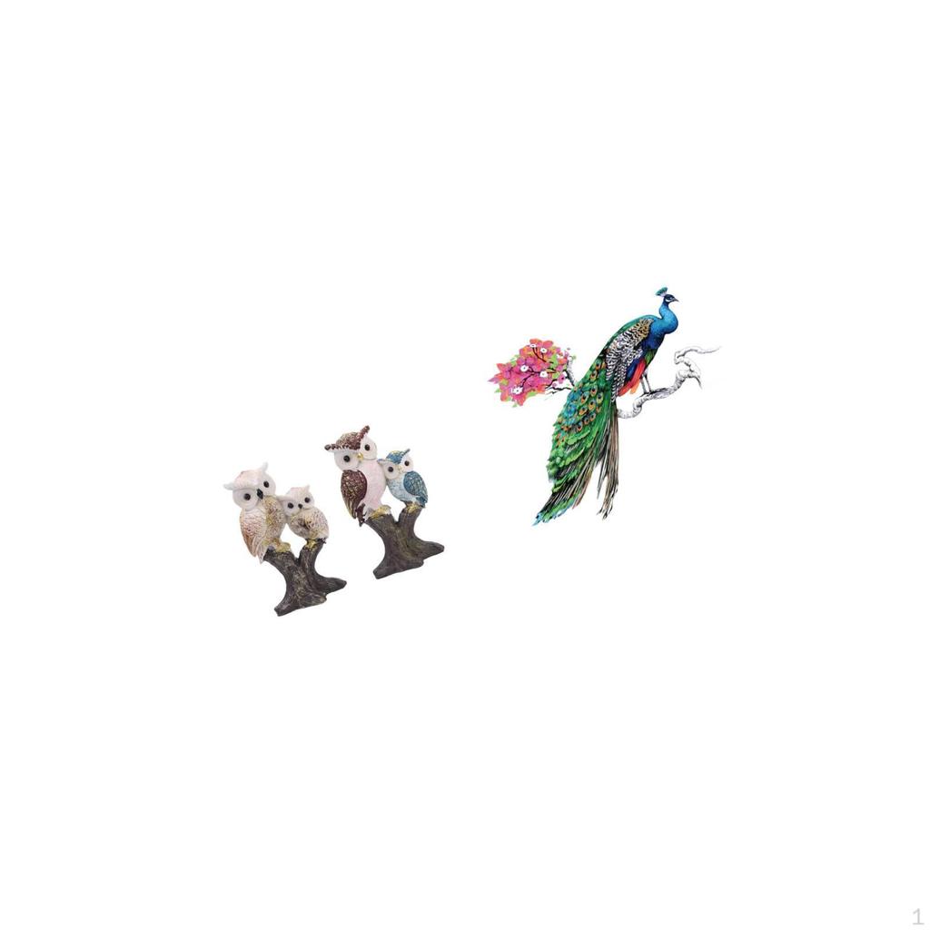 Realistic Animal Sculpture Figurine for Living Room Office Party Retro Decorative PVC Wall Sticker