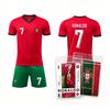 25 Portugal Main No. 7 Club Football Jersey Children'S Clothing Adult Set Size 16-2Xl with Exquisite Accessories