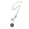 Les Trésors De Lily [L7412] - Silver Necklace 'Sissi' White Black Silver Ceramic (rhodium-plated) - 13x45 Mm
